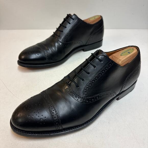 VGUC Grant Stone x J. Crew Ludlow Wingtip Oxford Black Calf Bench Made 11.5 D main image 11